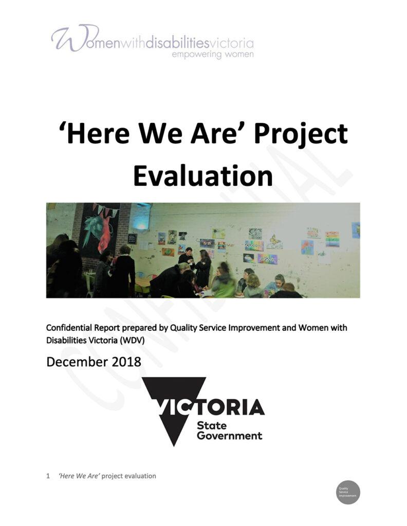 The front cover of the Here We Are project evaluation
